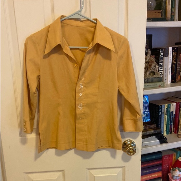 Tops | Vintage Mustard Yellow Buttonup Shirt | Poshmark